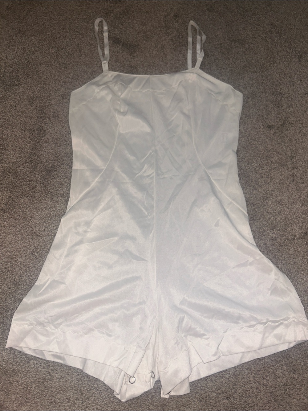 Vintage White Romper Slip with Adjustable Straps JC Penney